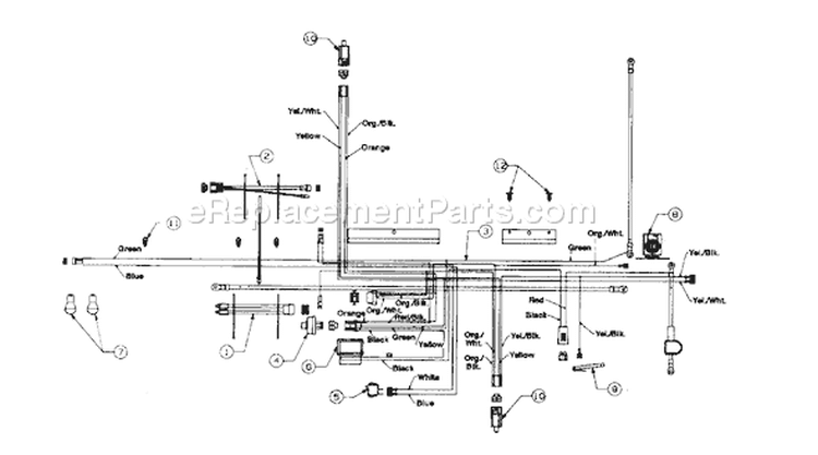 Page F Diagram and Parts List for 13AX674G401 1997 Yard Man Lawn Tractor